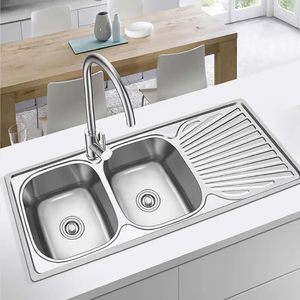 12050B_A Pressed Sink Double Bowl
