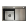 Drop in Single Bowl with Drainboard Black