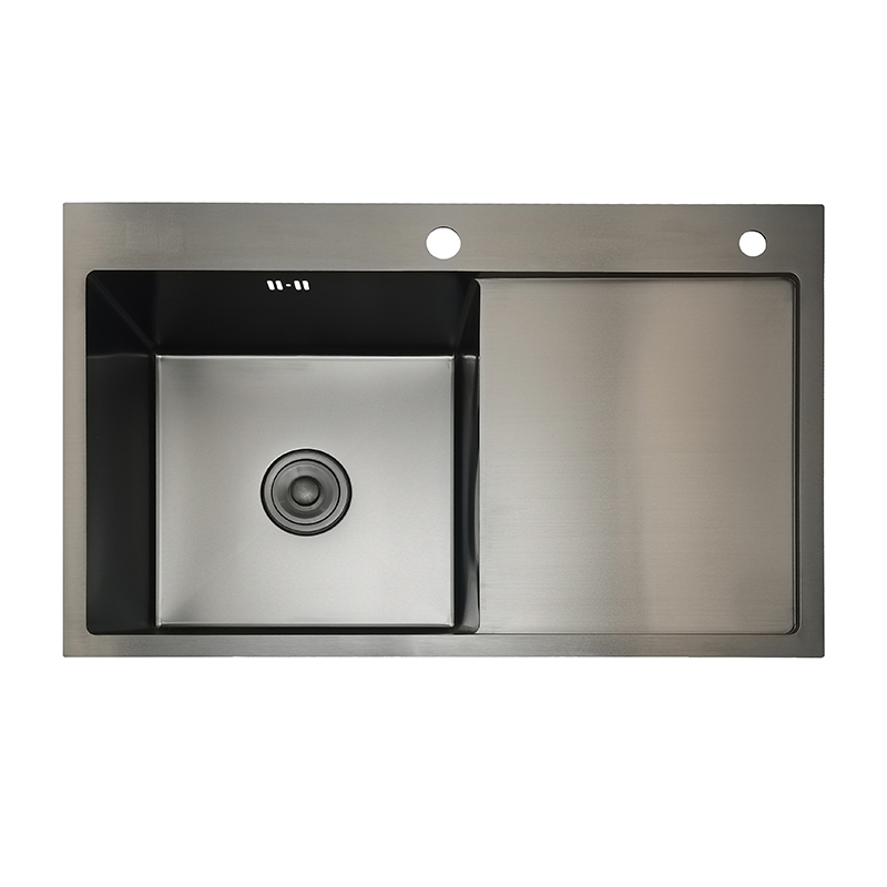 Drop in Single Bowl with Drainboard Black