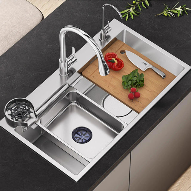 Drop in Big Bowl Kitchen Sink with Workstation
