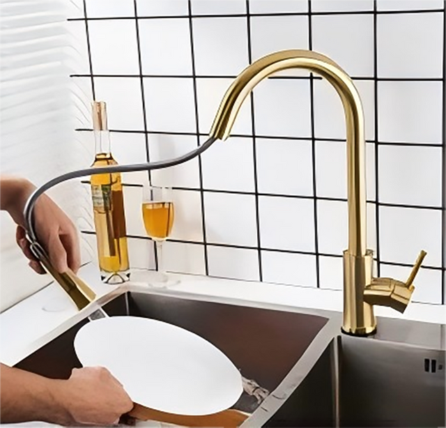 Pull Out 360° Swivel Spout Kitchen Faucet