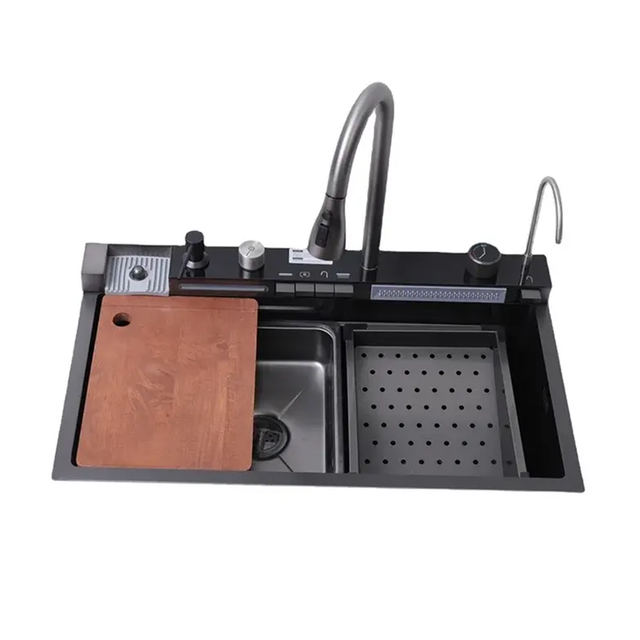 Waterfall Faucet with Kitchen Sink