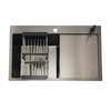 Drop in Single Bowl with Drainboard Black