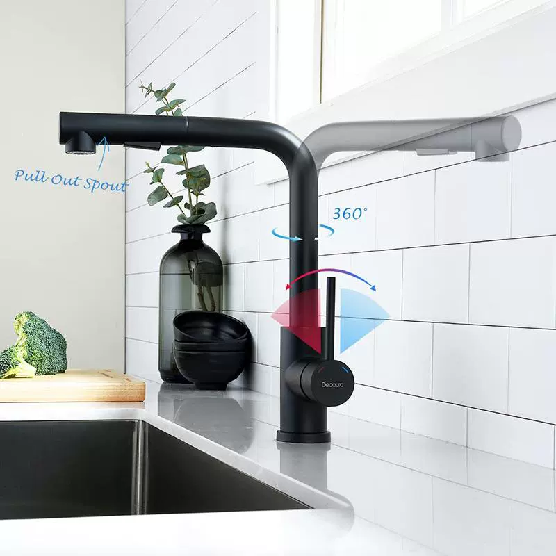 Pull Out 360° Swivel Spout Kitchen Faucet