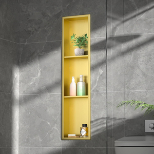 stainless steel wall niche 8⧹＂× 36⧹＂ Gold_4