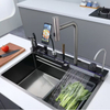 Multifunctional Sink with Waterfall Faucet